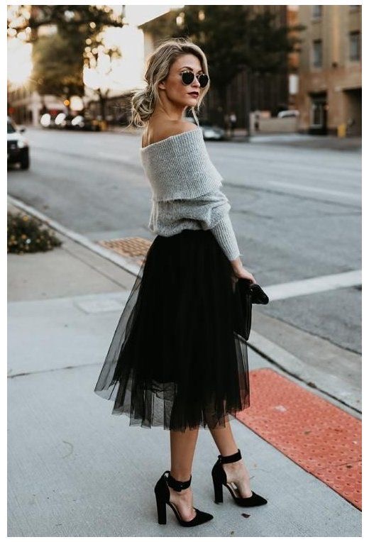 Fashion Skirts Tulle Skirts H&M Tulle Skirt black casual look 